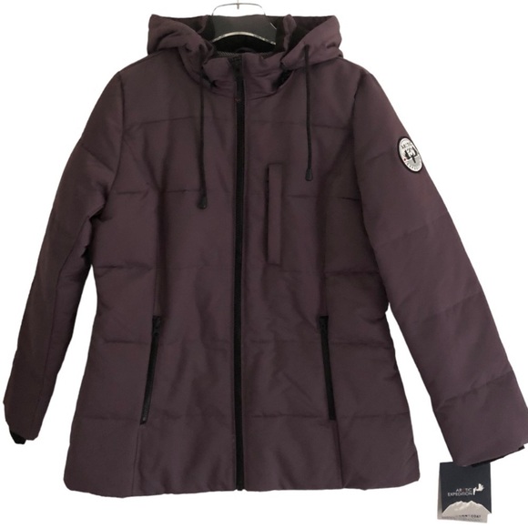 Arctic Expedition Womans Coat Hybradown Plum Quilted Puffer Small - Picture 1 of 13